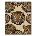 Majestic Leopard Heads Abstract Composition Rug