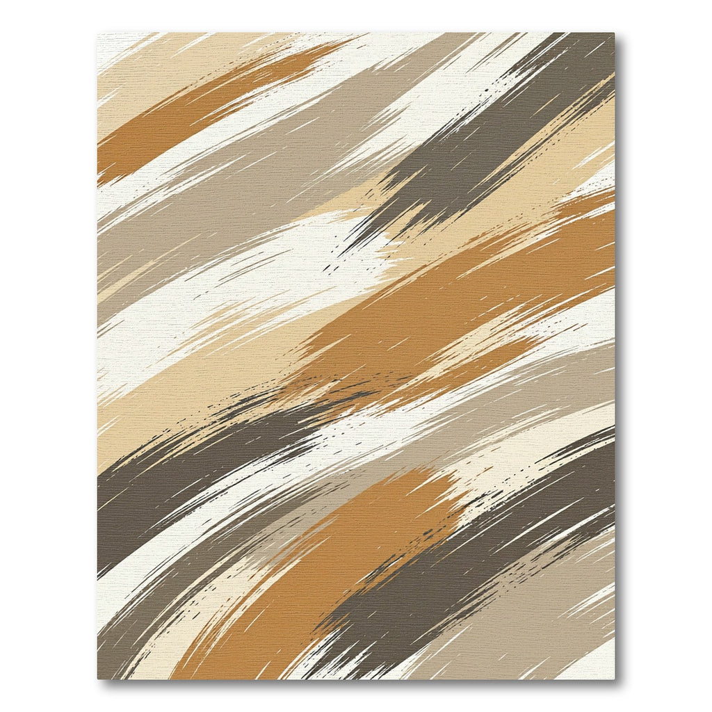 Abstract Earthy Tone Diagonal Brushstroke Rug