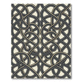 Monochrome Interlocking Abstract Linear Curve Rug