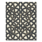 Monochrome Interlocking Abstract Linear Curve Rug