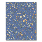 Delicate Blue Meadow Floral Sprigs Rug