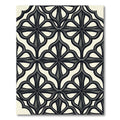 Modern Charcoal Gothic Quatrefoil Scroll Rug