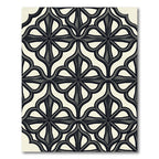 Modern Charcoal Gothic Quatrefoil Scroll Rug