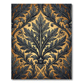 Gilded Charcoal Damask Acanthus Scroll Rug
