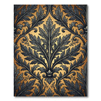 Gilded Charcoal Damask Acanthus Scroll Rug