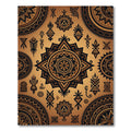 Golden Bronze Tribal Geometric Mandala Rug