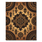Golden Bronze Tribal Geometric Mandala Rug