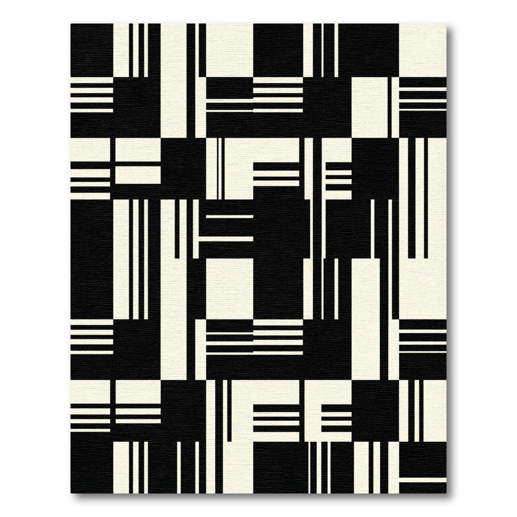 Monochrome Geometric Block Linear Rug
