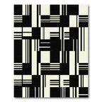 Monochrome Geometric Block Linear Rug