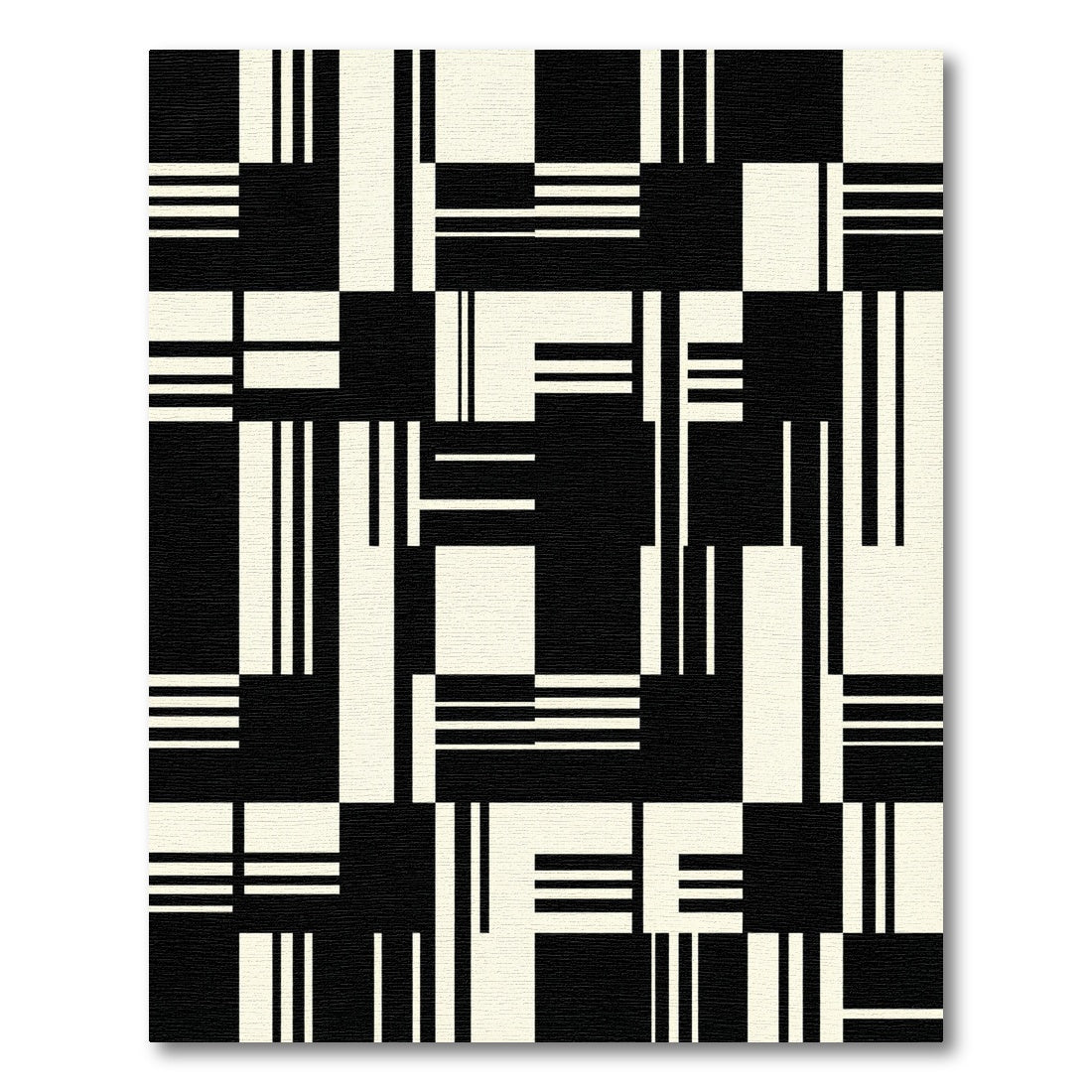 Monochrome Geometric Block Linear Rug