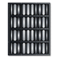 Modern Metallic Silver Vertical Column Grid Rug
