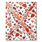 Abstract Terracotta Terrazzo Geometric Fragments Rug