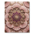 Elegant Rose Gold Fan Medallion Rug