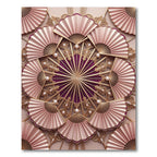 Elegant Rose Gold Fan Medallion Rug