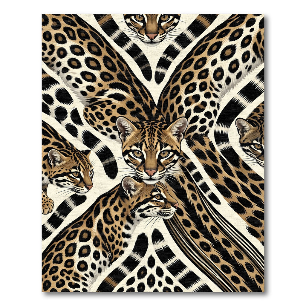 Golden Ocelot Spotted Tropical Art Rug