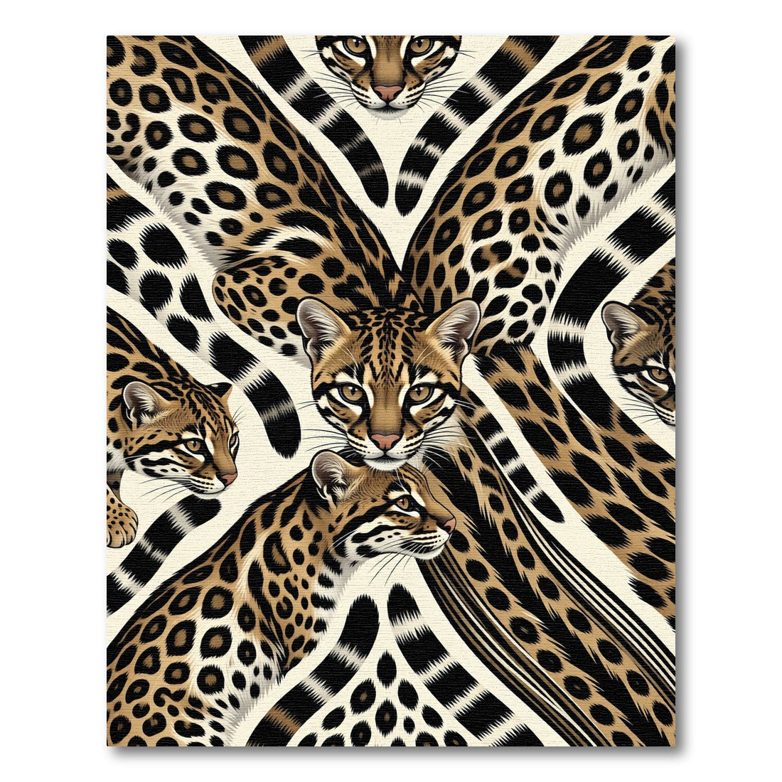 Golden Ocelot Spotted Tropical Art Rug