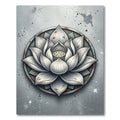 Metallic Gray Zen Lotus Medallion Rug