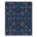 Navy Blue Geometric Diamond Tribal Rug