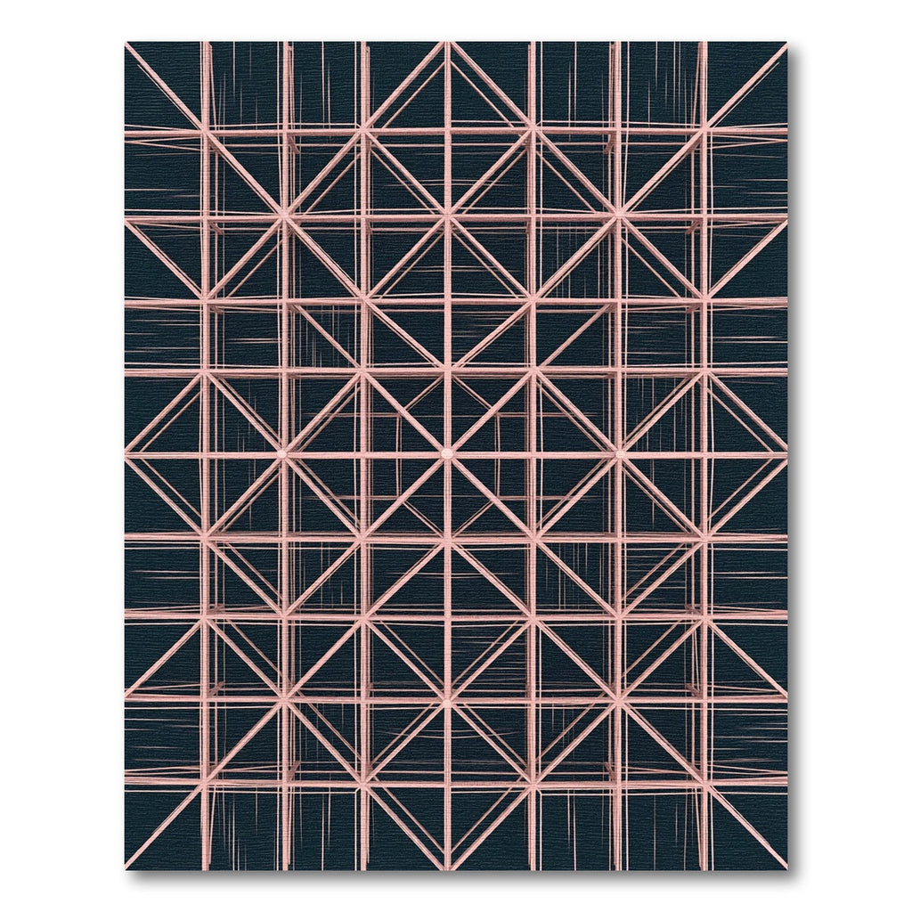 Petal Pink Geometric Lattice Rug