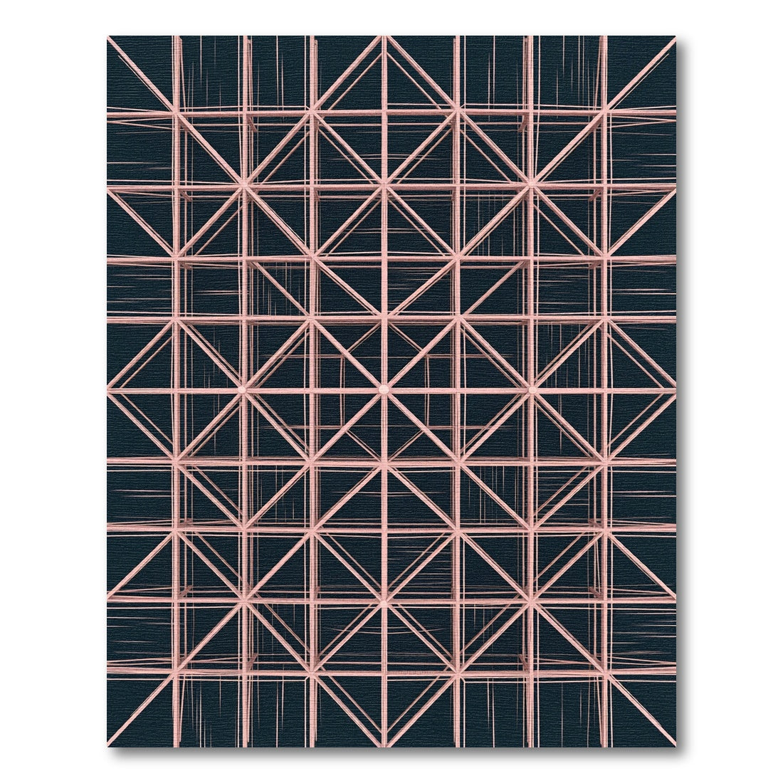 Petal Pink Geometric Lattice Rug