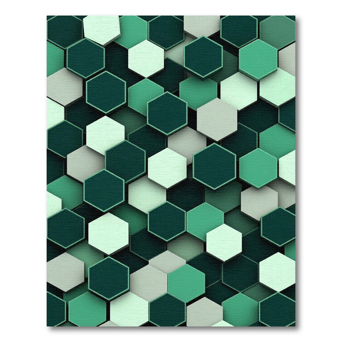 Emerald Green Hexagon Grid Rug
