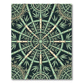 Green Bamboo Radial Medallion Rug