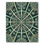 Green Bamboo Radial Medallion Rug