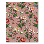 Pink Cream Floral Branch Pattern Rug