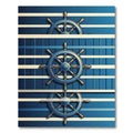 Nautical Blue Striped Helm Rug