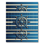 Nautical Blue Striped Helm Rug