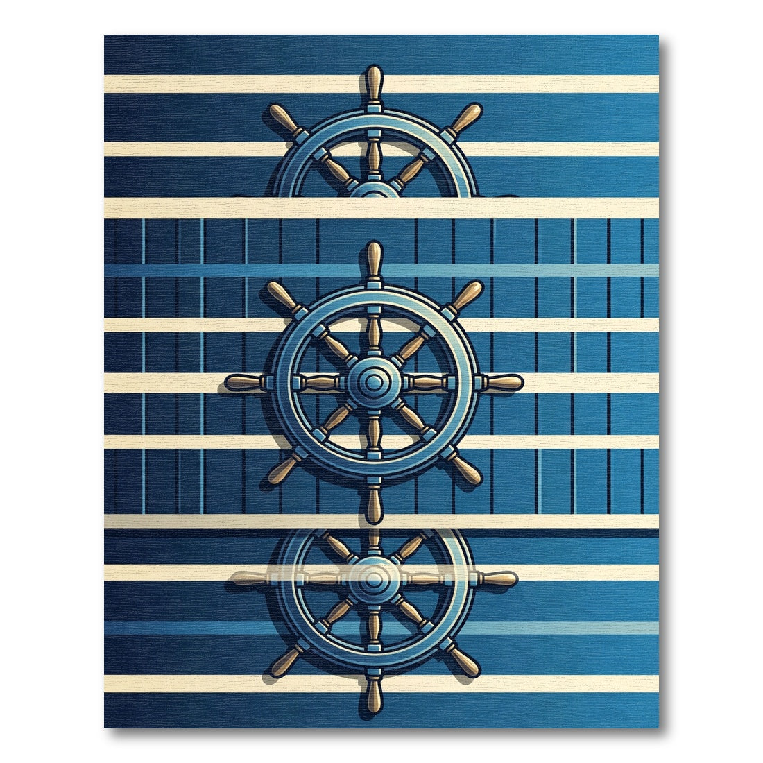 Nautical Blue Striped Helm Rug