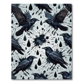 Gothic Raven Ink Splatter Black White Rug
