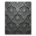 Ornate Silver Compass Star Medallion Rug