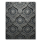 Ornate Silver Compass Star Medallion Rug