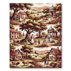 Pastoral Farmhouse Rustic Rose Garden Rug