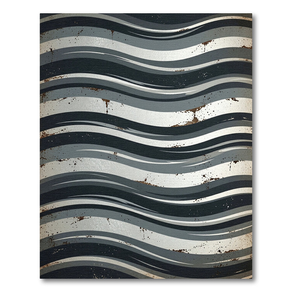 Monochromatic Wave Abstract Splatter Rug