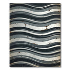 Monochromatic Wave Abstract Splatter Rug