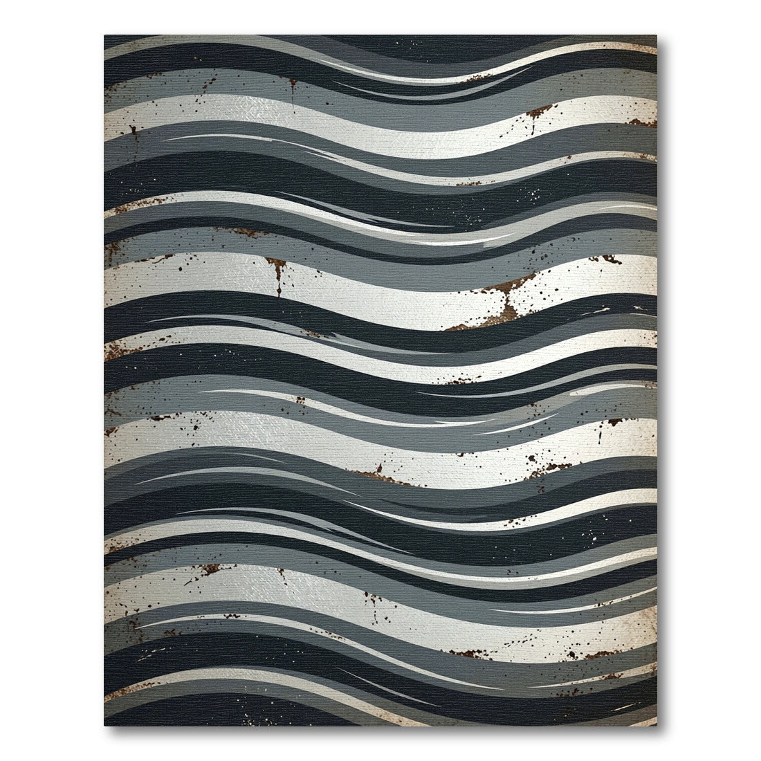 Monochromatic Wave Abstract Splatter Rug