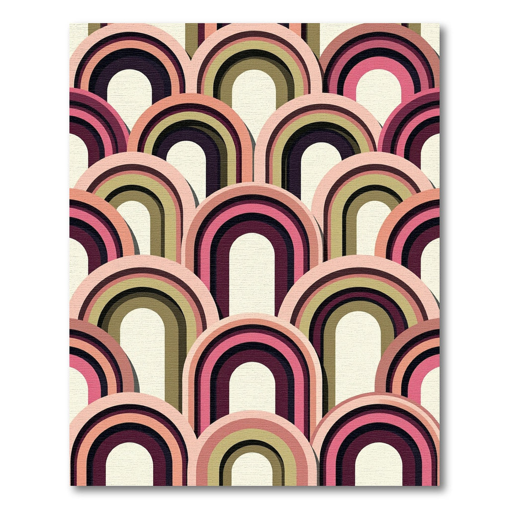 Retro Arc Rainbow Stacked Color Rug