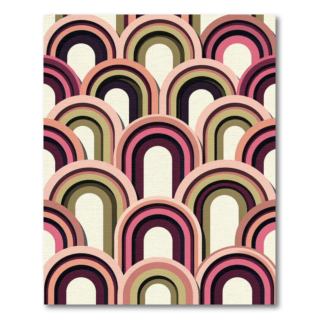 Retro Arc Rainbow Stacked Color Rug