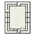 Bold Black Geometric Labyrinth Rug