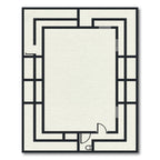 Bold Black Geometric Labyrinth Rug