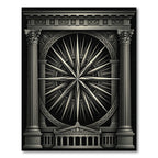 Monochromatic Sunburst Star Architectural Rug