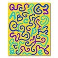 Bright Yellow Playful Alphabet Swirls Rug