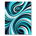 Modern Abstract Cyan Swirl Rug