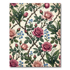 Vintage Romantic Rose and Lily Garden Rug