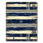 Navy Nautical Compass Striped Maritime Rug