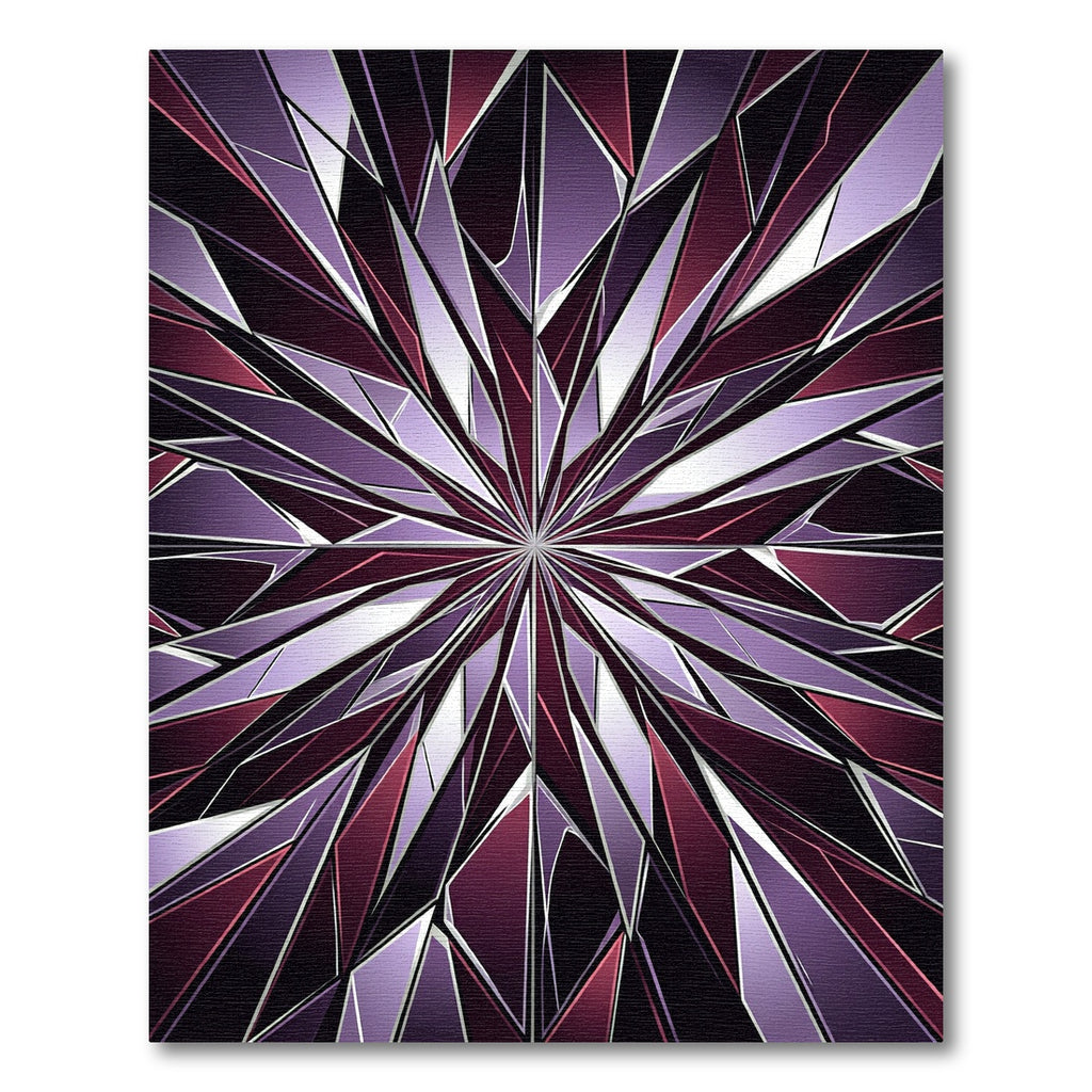 Amethyst Shattered Glass Geometric Star Rug