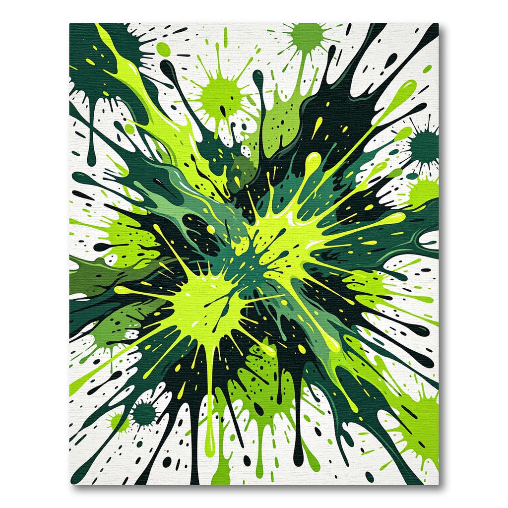 Electric Green Splatter Explosion Rug