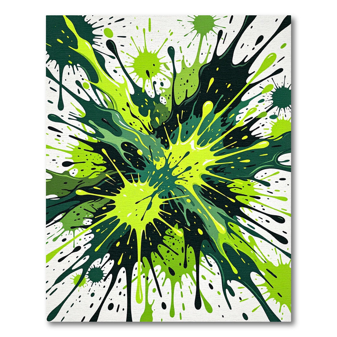 Electric Green Splatter Explosion Rug